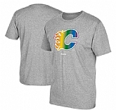 Men's Calgary Flames Gray Reebok Rainbow Pride Short Sleeve T-Shirt FengYun,baseball caps,new era cap wholesale,wholesale hats